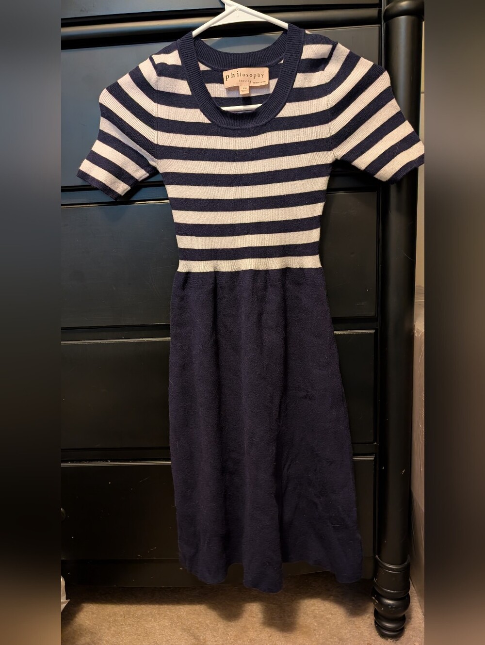 Philosophy Republic Clothing Navy & White Striped Knit Dress Extra Small (XS)